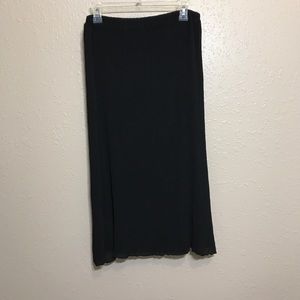 NWT Eileen Fisher Black Chiffon Pleated Skirt Xs